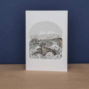 Gannets At Rathlin Island And Seal Song Notecard|Art Angels