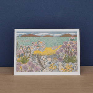 Sea Pinks Pebbles And Island Primrose Notecard|Art Angels