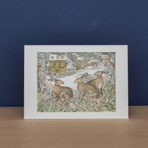 Holly Hedge And We Three Hares Notecard|Art Angels