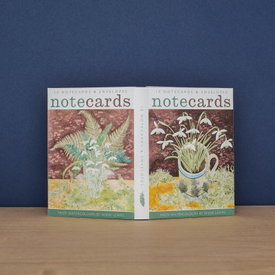 Snowdrops Ferns And Snowdrops And Lichen Notecard|Art Angels