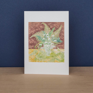 Snowdrops Ferns And Snowdrops And Lichen Notecard|Art Angels