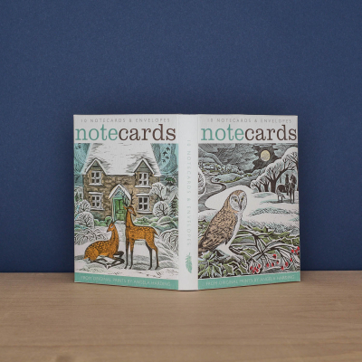 Owl Flight And Christmas Cottage Notecard Set|Art Angels