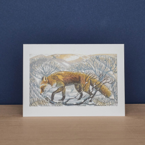 Barn Owl Winter Branches And Winter Fox Notecard|Art Angels
