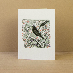 Hares Blackbird And Berries Notecard|Art Angels
