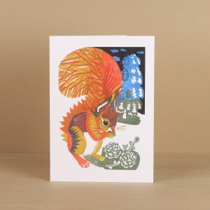 Red Squirrel And Winter Sunrise Notecard Set|Art Angels