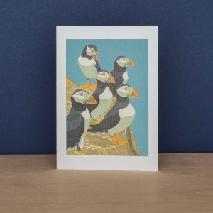 Puffins And Whooper Swans Notecard|Art Angels