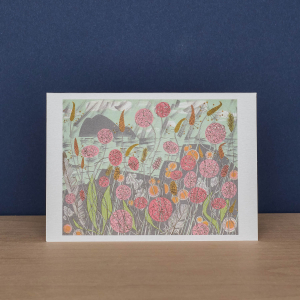 Lichen And Thrift And Spey Birches Notecard|Art Angels