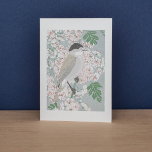 Blackthorn Blackbird And May Blackcap Notecard|Art Angels