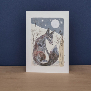 Midnight Fox And Woodland Clearing Notecard|Art Angels