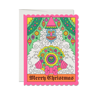 Abominable Snowman DIE CUT FOIL SPOT Hol Card|Red Cap Cards