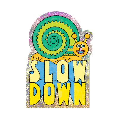 Slow Down sticker|Red Cap Cards