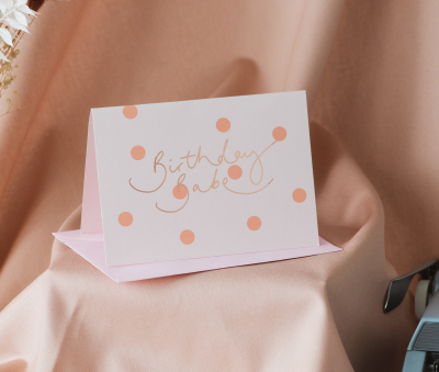 Bday Babe Peach Polka Dots