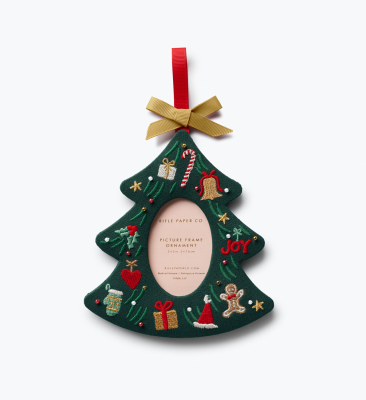Christmas Tree Embroidered Frame Ornament|Rifle Paper