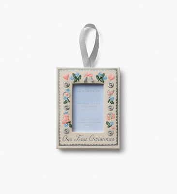 Our First Christmas Embroidered Frame Ornament|Rifle Paper