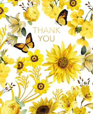 Yellow Butterflies Thank You