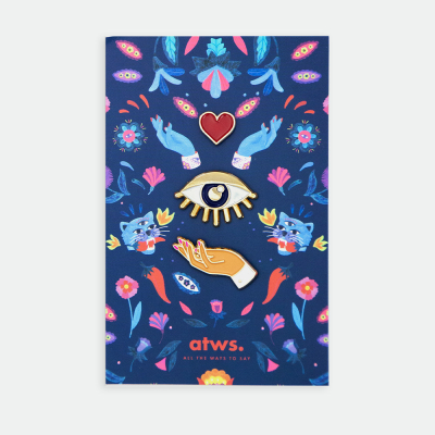 Trio Heart On Hand XL Pins|All The Ways To Say
