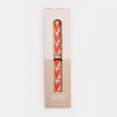 Pink And Orange Linked Hearts Boxed Pen|Caroline Gardner