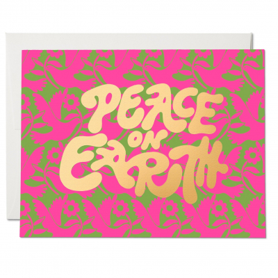 Neon Doves FOIL SPOT Holiday Card|Red Cap Cards
