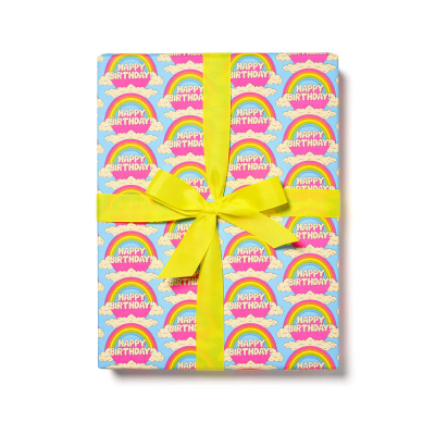 All Over Rainbows Birthday wrap roll-3 sheets|Red Cap Cards