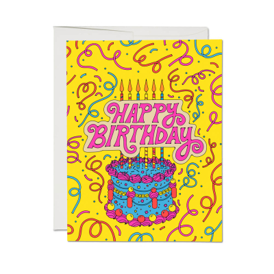 Cake and Confetti SPOT Birthday card|Red Cap Cards