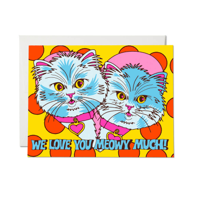 Meowy Much SPOT Friendship card|Red Cap Cards