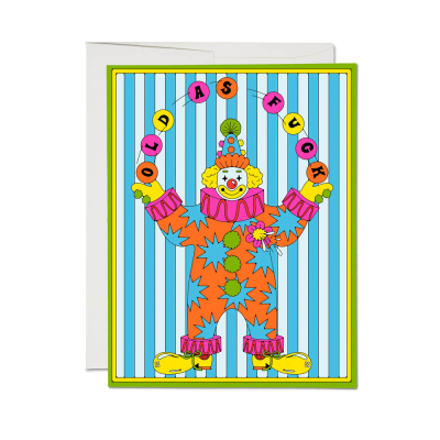 Old Clown SPOT Birthday card|Red Cap Cards