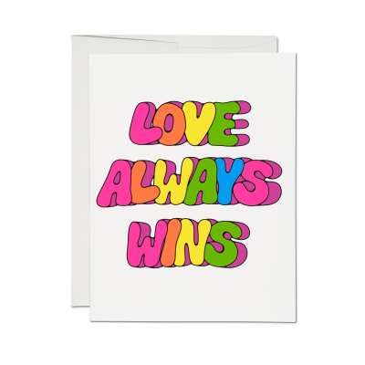 Love Always Wins SPOT Pridecard|Red Cap Cards
