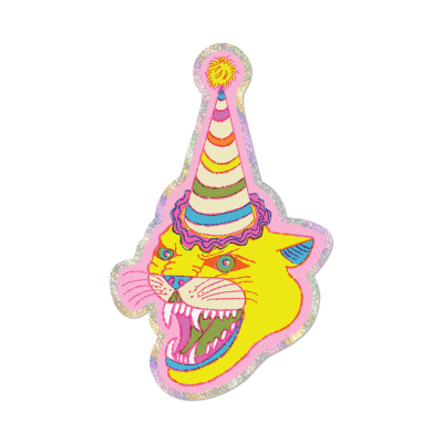 Party Hat Cat sticker|Red Cap Cards