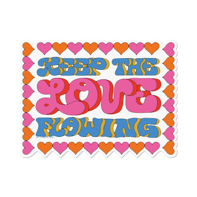 Keep the Love Flowing sticker|Red Cap Cards