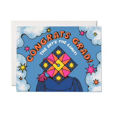 Skys The Limit SPOT Graduation Card|Red Cap Cards