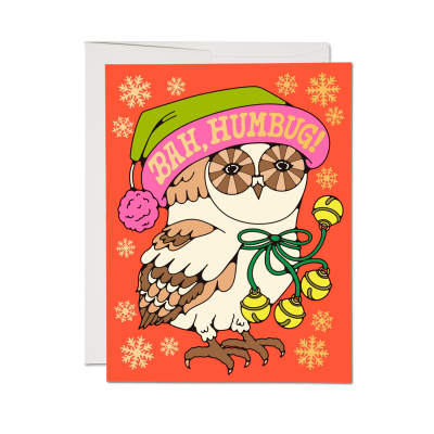 Bah Humbug FOIL SPOT Holiday Card|Red Cap Cards