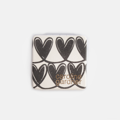 Mono Linked Hearts Square Pocket Mirror|Caroline Gardner