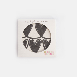 Mono Linked Hearts Square Pocket Mirror|Caroline Gardner