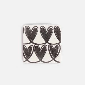 Mono Linked Hearts Square Pocket Mirror|Caroline Gardner