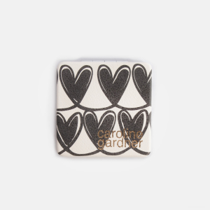 Mono Linked Hearts Square Pocket Mirror|Caroline Gardner