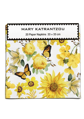 PAPER NAPKIN Yellow Butterflies