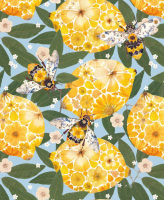 Lemon Blossom And Bees