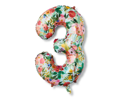 Garden Party Numbered Foil Balloon 3|Rifle Paper