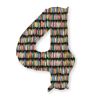 Candles Numbered Foil Balloon 4|Rifle Paper
