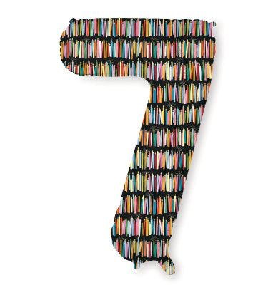 Candles Numbered Foil Balloon 7|Rifle Paper