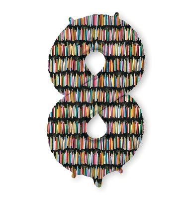 Candles Numbered Foil Balloon 8|Rifle Paper