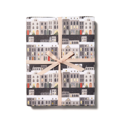 City Snow Holiday Wrap|Red Cap Cards