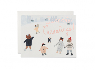 Ice Animals FOIL Holiday Card|Red Cap Cards