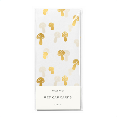 Tiny Mushrooms FOIL Tissue paper|Red Cap Cards