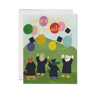 Celebration Critters FOIL Graduation card|Red Cap Cards