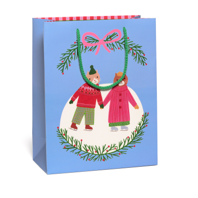 Skating Cats Holiday Large Bag|Red Cap Cards