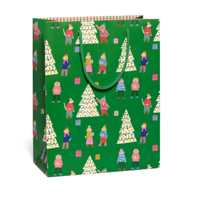 Tree Trimming Dogs Holiday Large Bag|Red Cap Cards