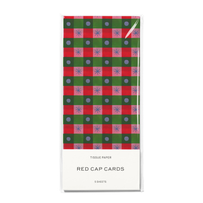 Holiday Checker Tissue Paper|Red Cap Cards