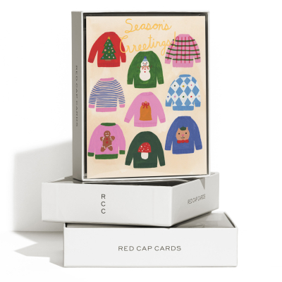 Seasonal Sweaters FOIL Holiday Boxed Set|Red Cap Cards