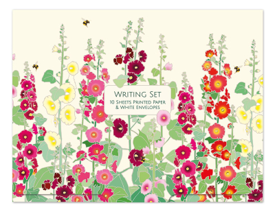 WRITING SET Hollyhocks